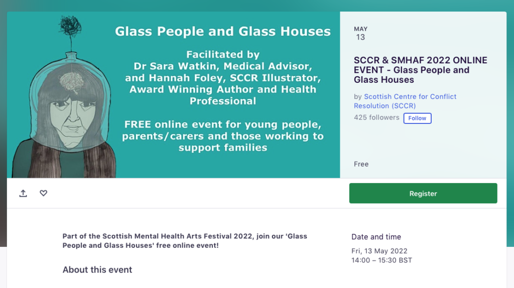 Glass People in Glass Houses, SCCR online event with Dr Sara Watkin and Hannah Foley.