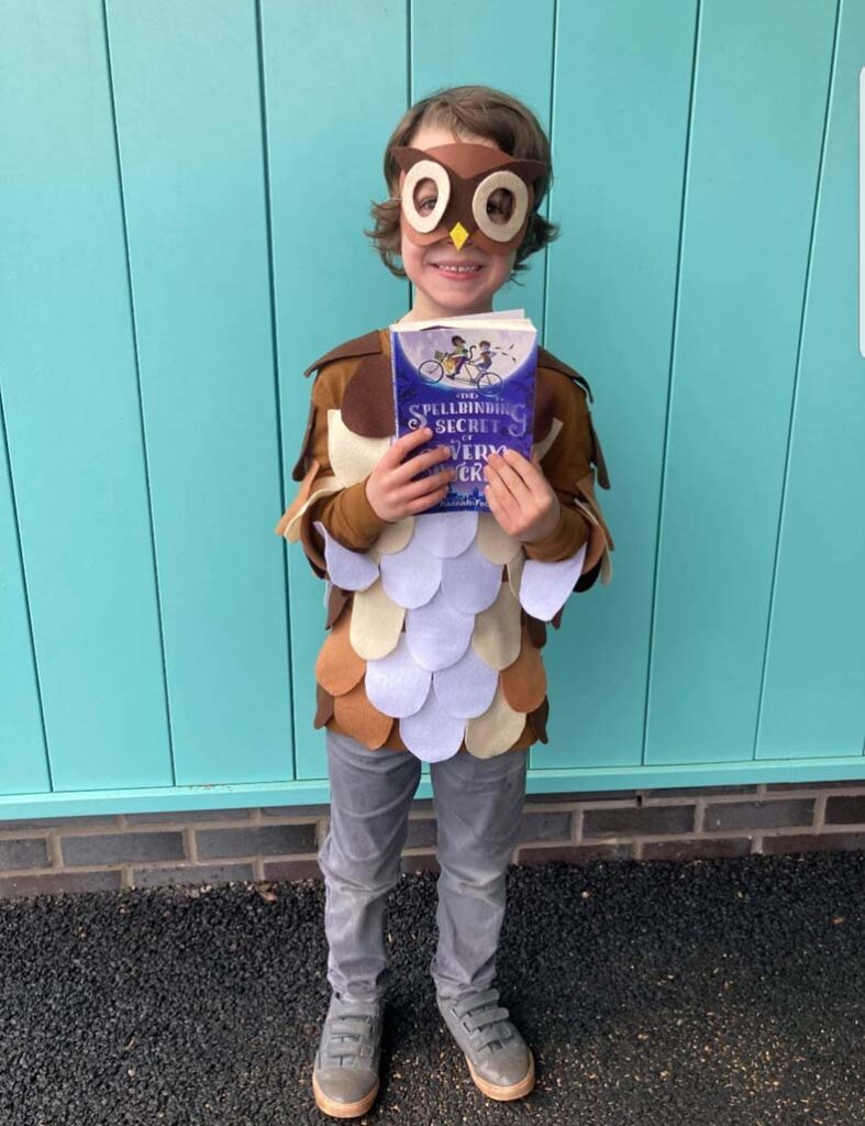 A child dressed up as Low, from The Spellbinding Secret of Avery Buckle, for World Book Day 22. All rights reserved (www.hannah-foley.co.uk)