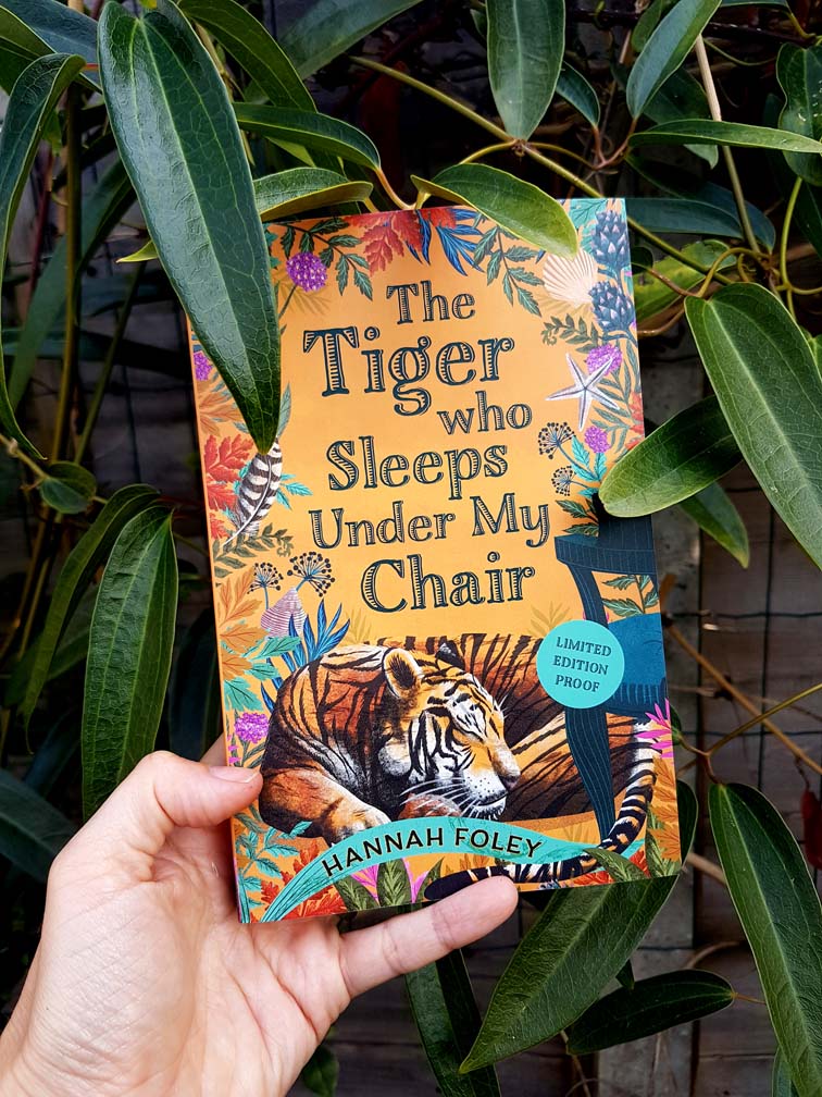Receiving my proof. Cover reveal. The Tiger Who Sleeps Under My Chair. Hannah Foley. Zephyr Books. Photograph by Hannah Foley. All rights reserved (www.hannah-foley.co.uk)